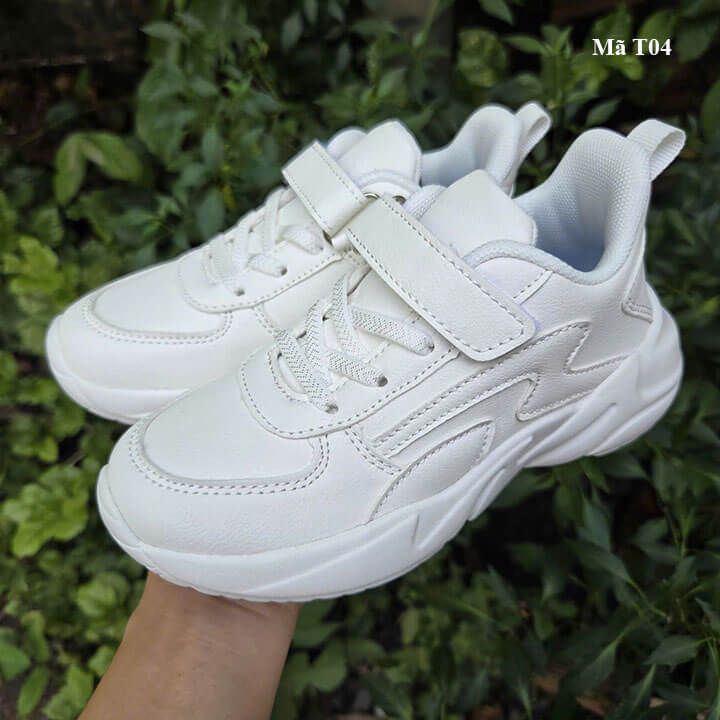 Giày thể thao trắng bé trai, bé gái năng động từ 4-12 tuổi