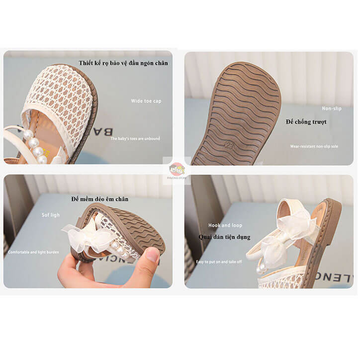 Giày sandal rọ bé gái từ 2-10 tuổi phong cách Hàn Quốc