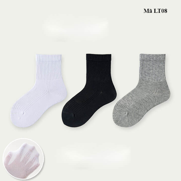 Vớ trẻ em từ 2- 10 tuổi 100% cotton cổ cao