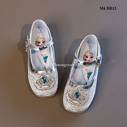 Giày elsa bé gái từ 3-12 tuổi kiểu búp bê kim sa lấp lánh - BB13