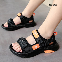 Giày sandal cho bé trai từ 3-12 tuổi màu đen nhẹ êm - SA15