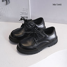 Giày tây cho bé trai từ 3-12 tuổi quai dán phong cách Hàn - TA02