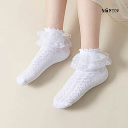 Vớ ren bé gái màu trắng từ 1-12 tuổi - ST09