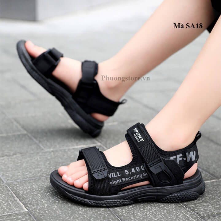 Giày sandal cho bé trai phong cách năng động màu đen - SA18