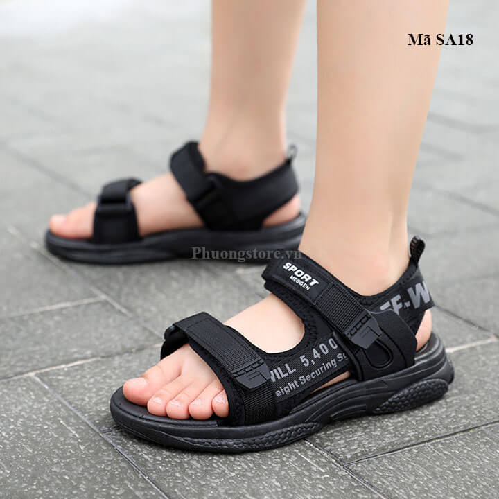 Giày sandal cho bé trai phong cách năng động màu đen - SA18