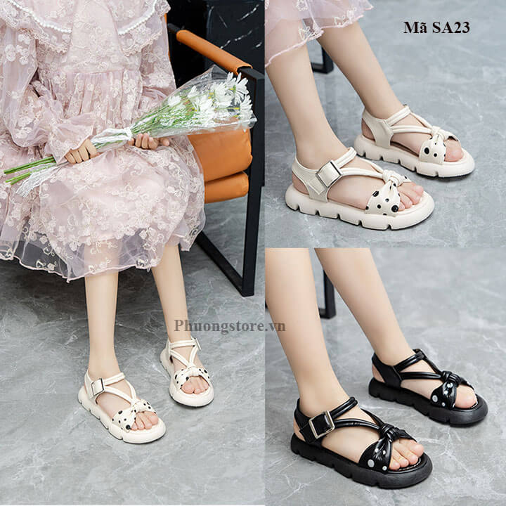 Sandal cho bé gái từ 3-11 tuổi thắc nơ xinh xắn - SA23