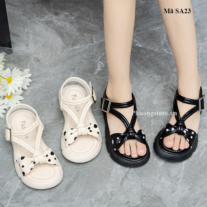 Sandal cho bé gái từ 3-11 tuổi thắc nơ xinh xắn - SA23