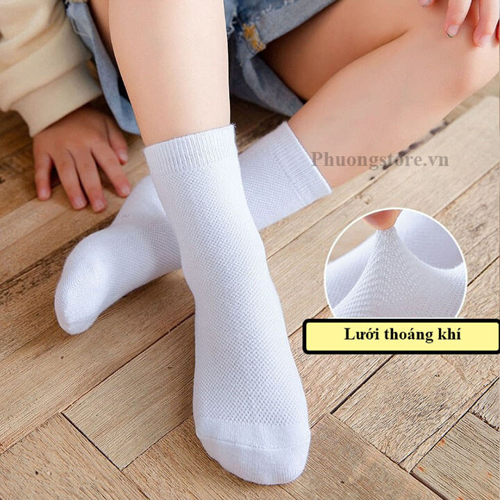 Vớ trắng trẻ em từ 0-8 tuổi cổ cao - ST06