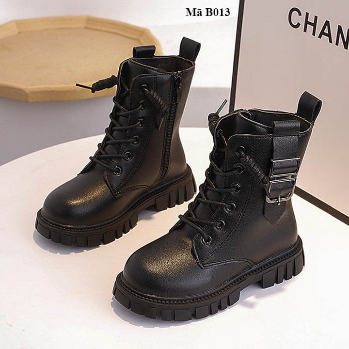 Giày boot bé gái bé trai từ 3- 11 tuổi cá tính - B013