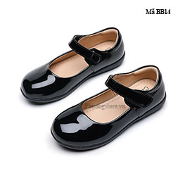 Giày búp bê bé gái từ 3-12 tuổi phong cách thanh lịch màu đen - BB14