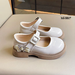 Giày sandal bé gái từ 3- 11 tuổi màu kem thanh lịch - BB27