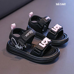 Giày sandal bé gái quai ngang màu đen từ 3-11 tuổi - SA62