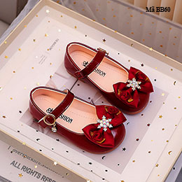 Giày Búp Bê Đỏ Bé Gái 1–10 Tuổi kiểu giày công chúa xinh xắn - BB60
